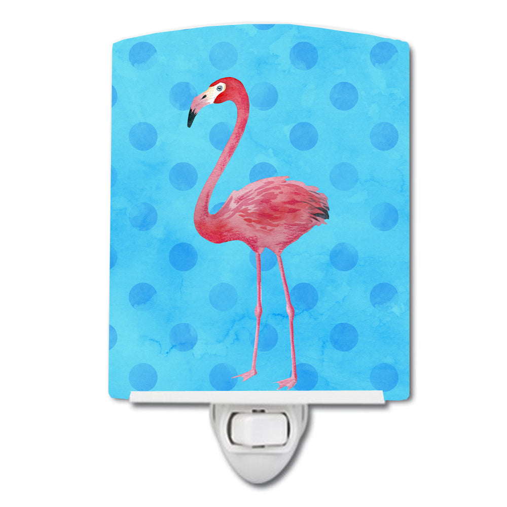 Flamingo Blue Polkadot Ceramic Night Light BB8186CNL - the-store.com