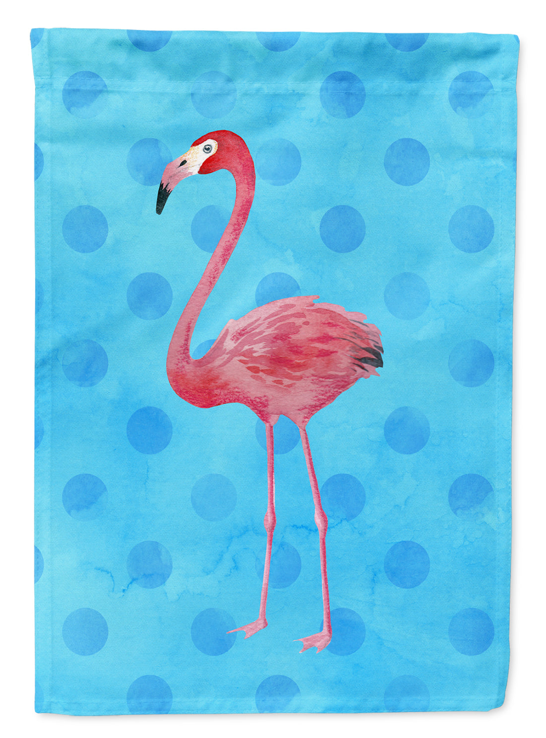 Flamingo Blue Polkadot Flag Garden Size BB8186GF  the-store.com.