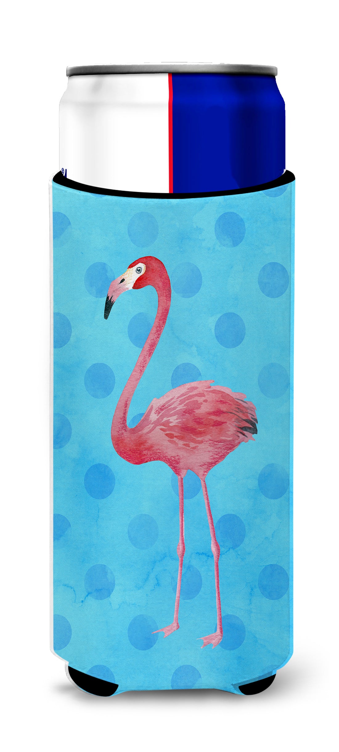 Flamingo Blue Polkadot  Ultra Hugger for slim cans BB8186MUK
