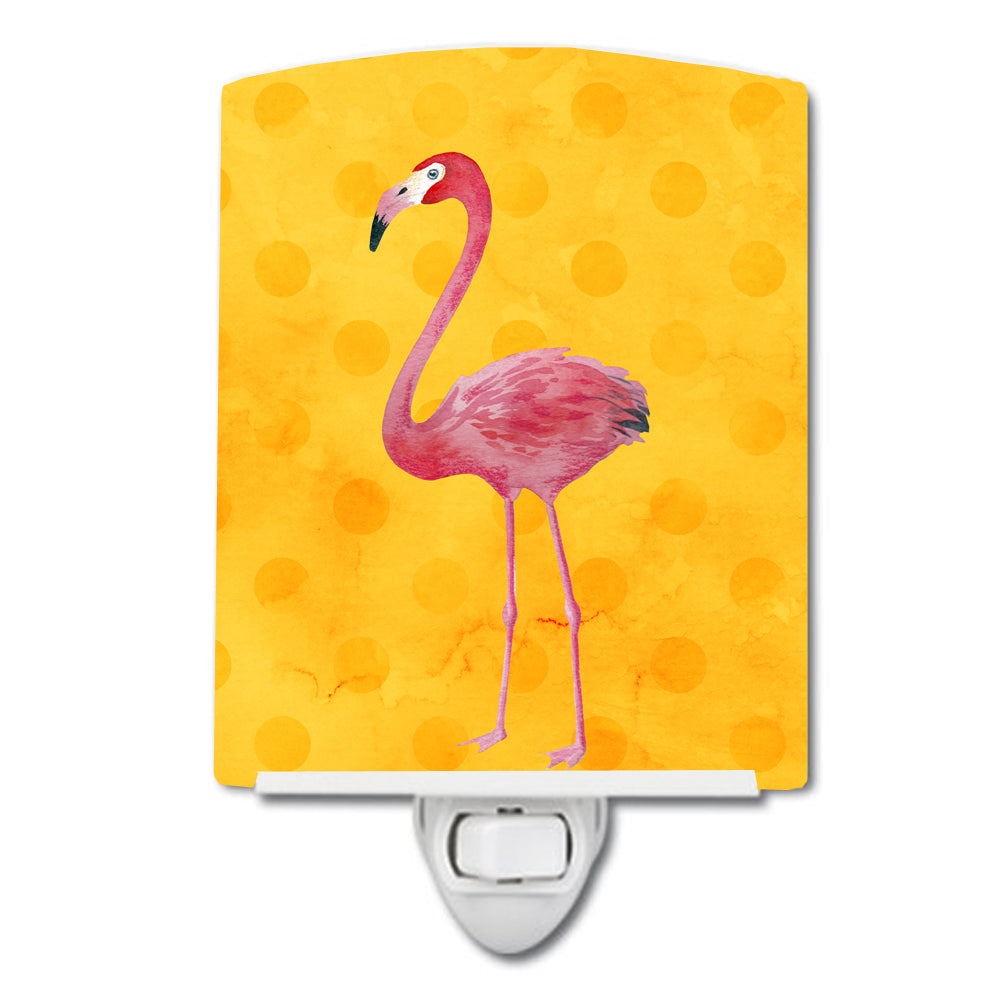 Flamingo Yellow Polkadot Ceramic Night Light BB8187CNL - the-store.com