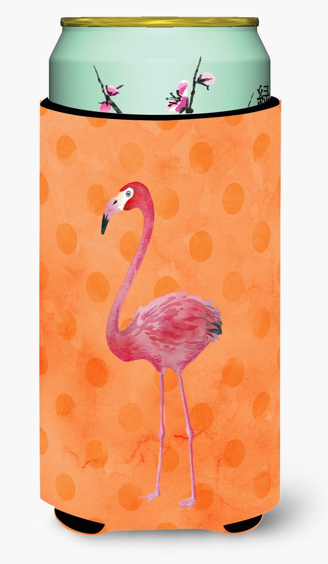 Flamingo Orange Polkadot Tall Boy Beverage Insulator Hugger BB8188TBC by Caroline&#39;s Treasures