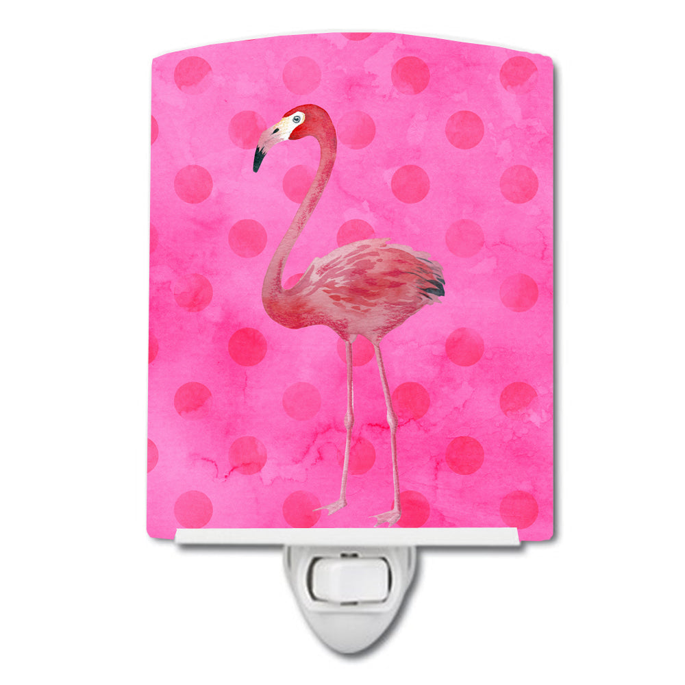 Flamingo Pink Polkadot Ceramic Night Light BB8189CNL - the-store.com