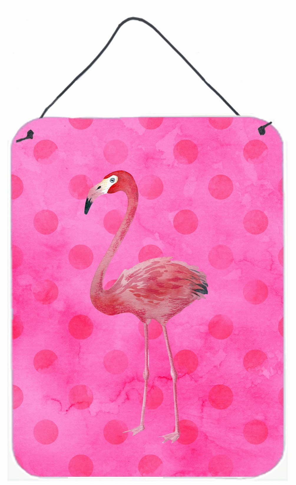 Flamingo Pink Polkadot Wall or Door Hanging Prints BB8189DS1216 by Caroline&#39;s Treasures
