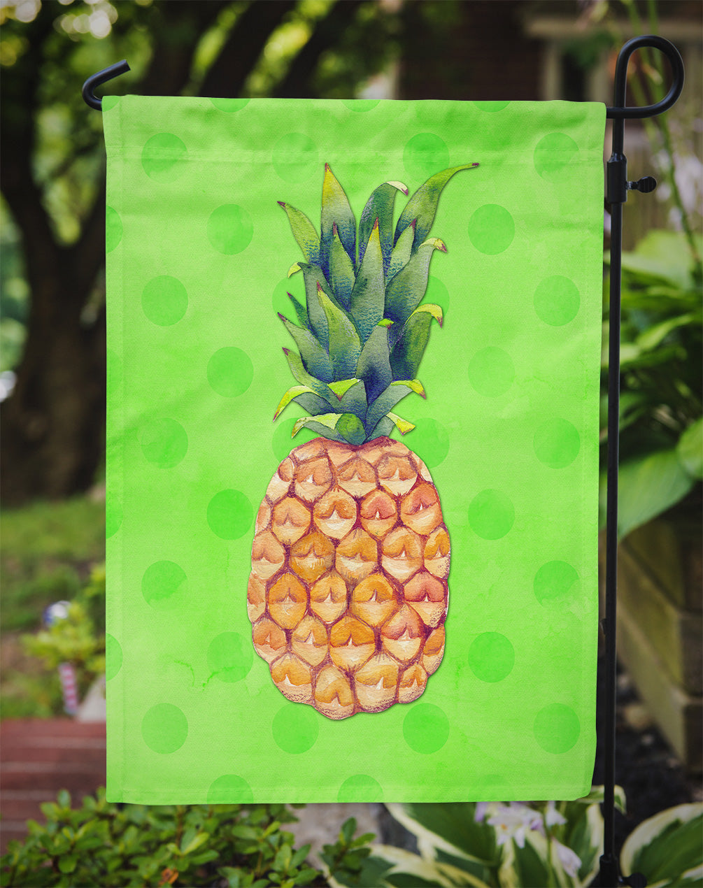 Pineapple Green Polkadot Flag Garden Size BB8190GF