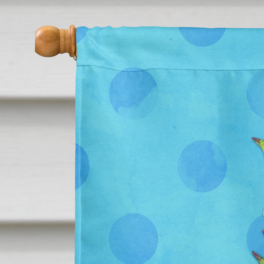 Pineapple Blue Polkadot Flag Canvas House Size BB8191CHF  the-store.com.