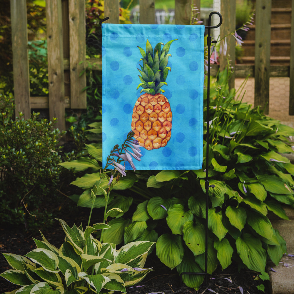 Caroline's Treasures Pineapple Blue Polkadot Garden Flag - Outdoor Decorative Yard Flag BB8191GF