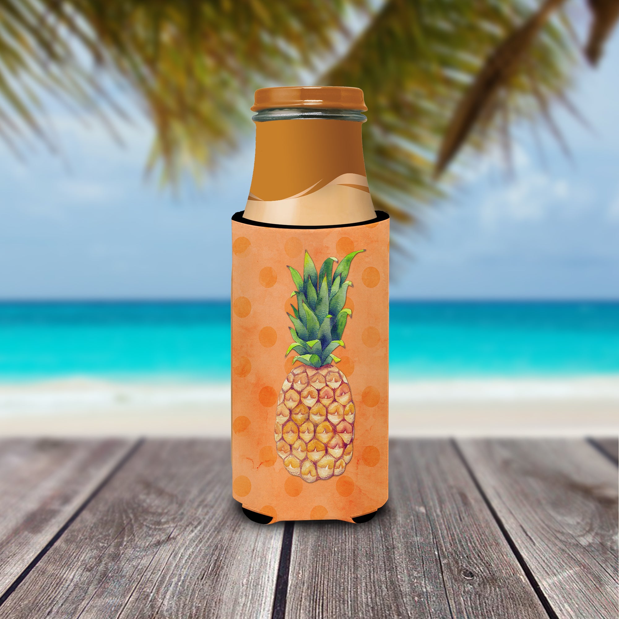 Pineapple Orange Polkadot  Ultra Hugger for slim cans BB8193MUK