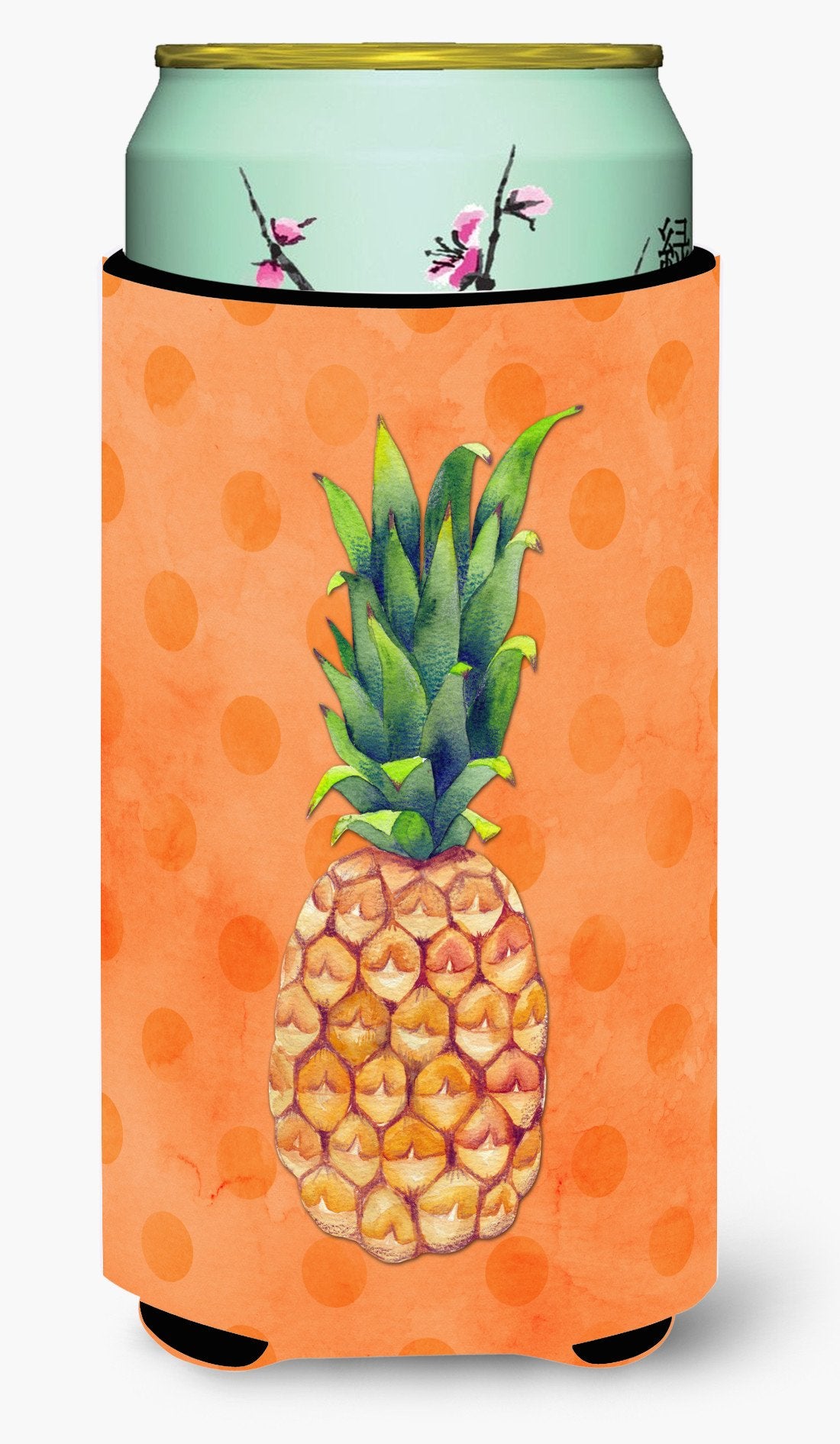 Pineapple Orange Polkadot Tall Boy Beverage Insulator Hugger BB8193TBC by Caroline&#39;s Treasures