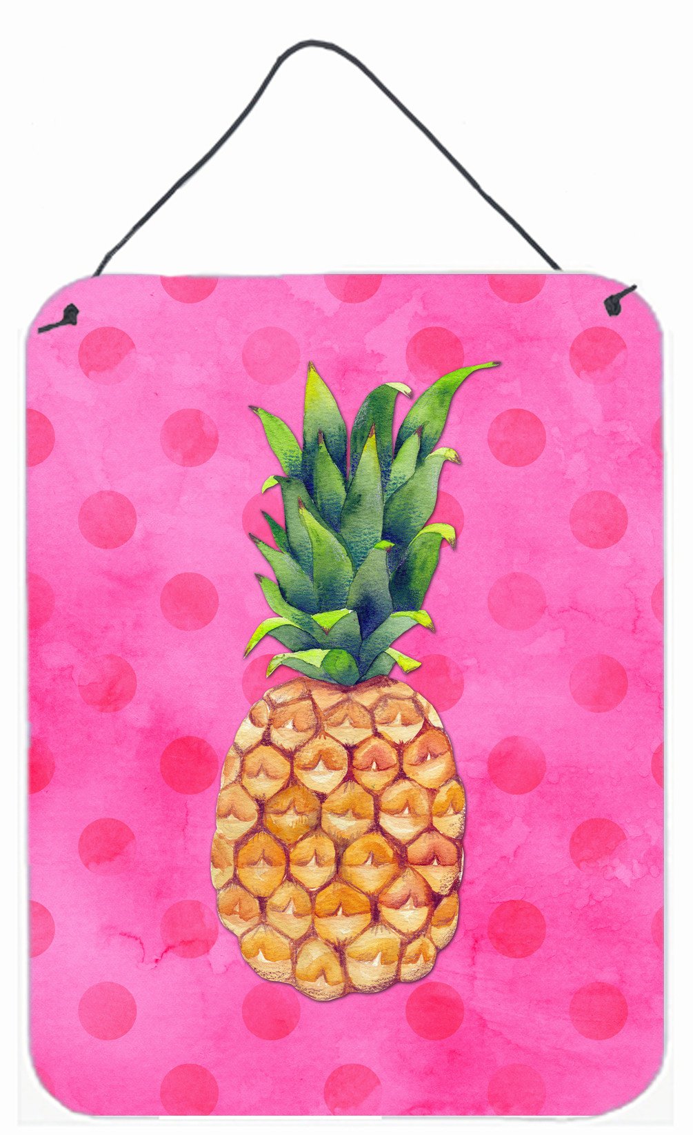 Pineapple Pink Polkadot Wall or Door Hanging Prints BB8194DS1216 by Caroline&#39;s Treasures