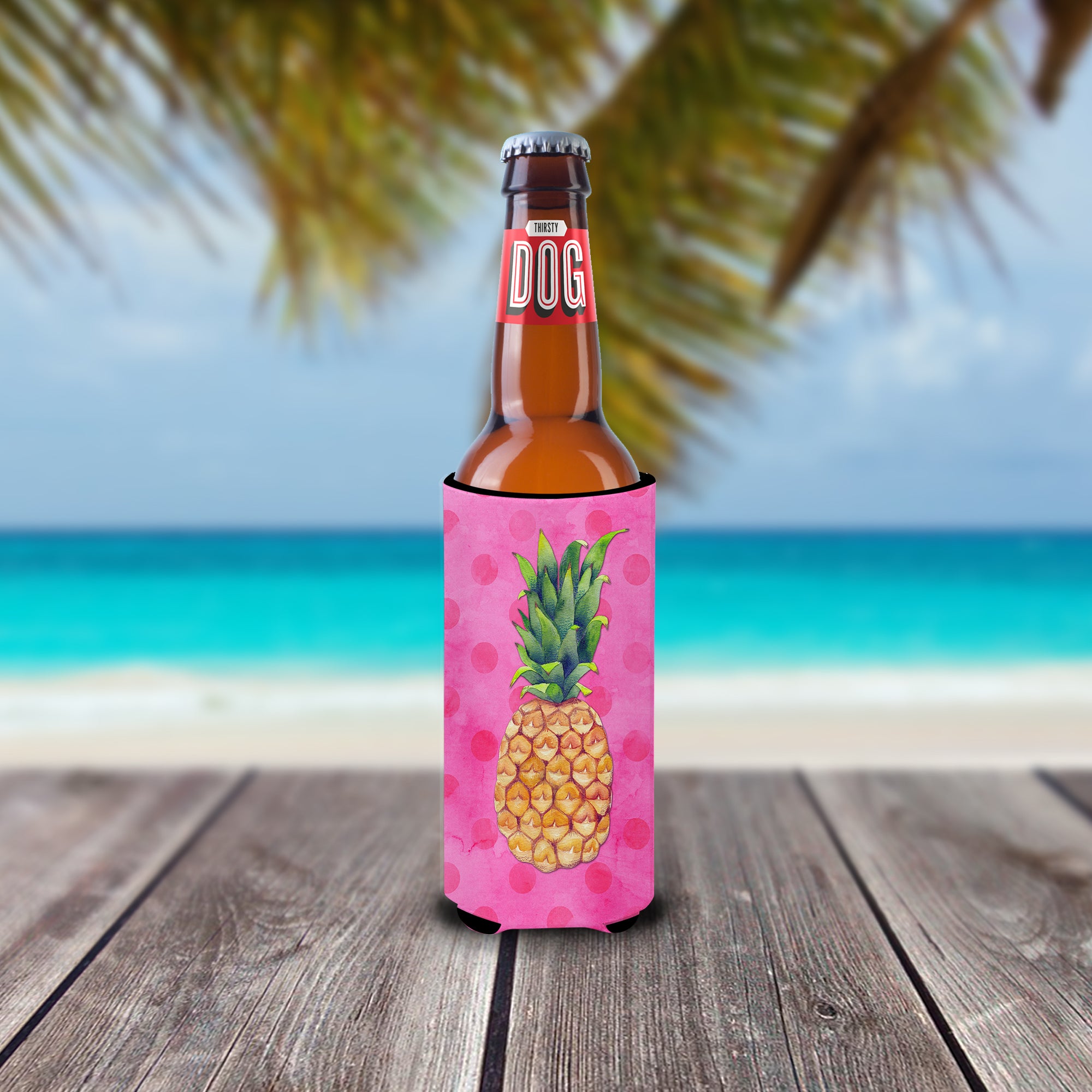 Pineapple Pink Polkadot  Ultra Hugger for slim cans BB8194MUK