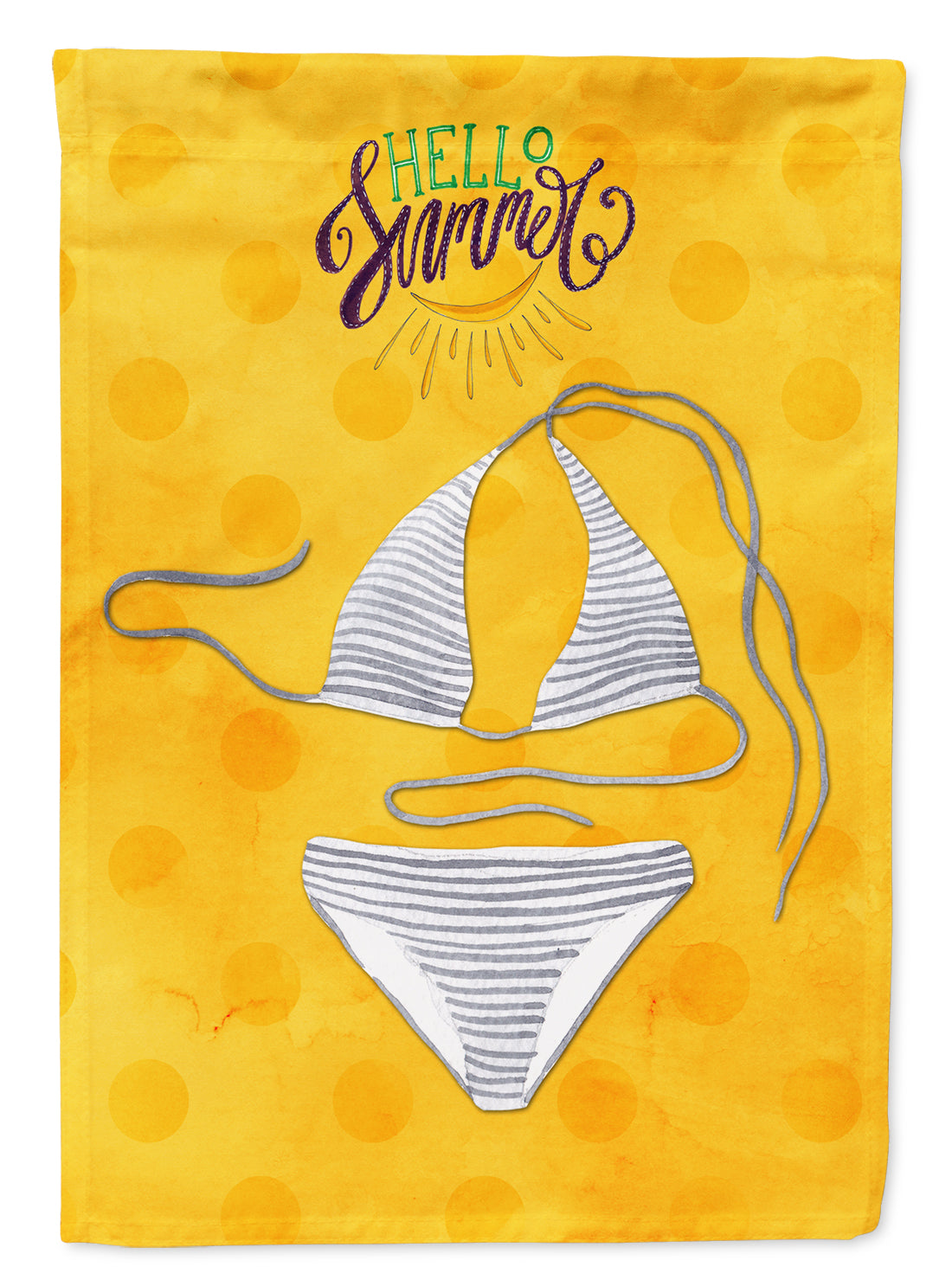 Bikini Swimsuit Yellow Polkadot Flag Garden Size BB8197GF