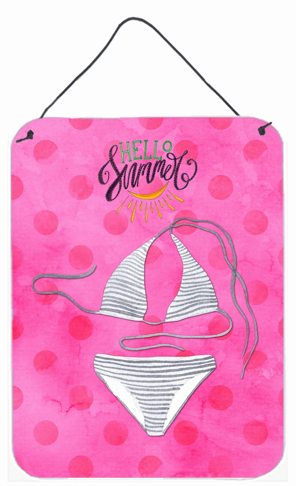 Bikini Swimsuit Pink Polkadot Wall or Door Hanging Prints BB8199DS1216 by Caroline's Treasures