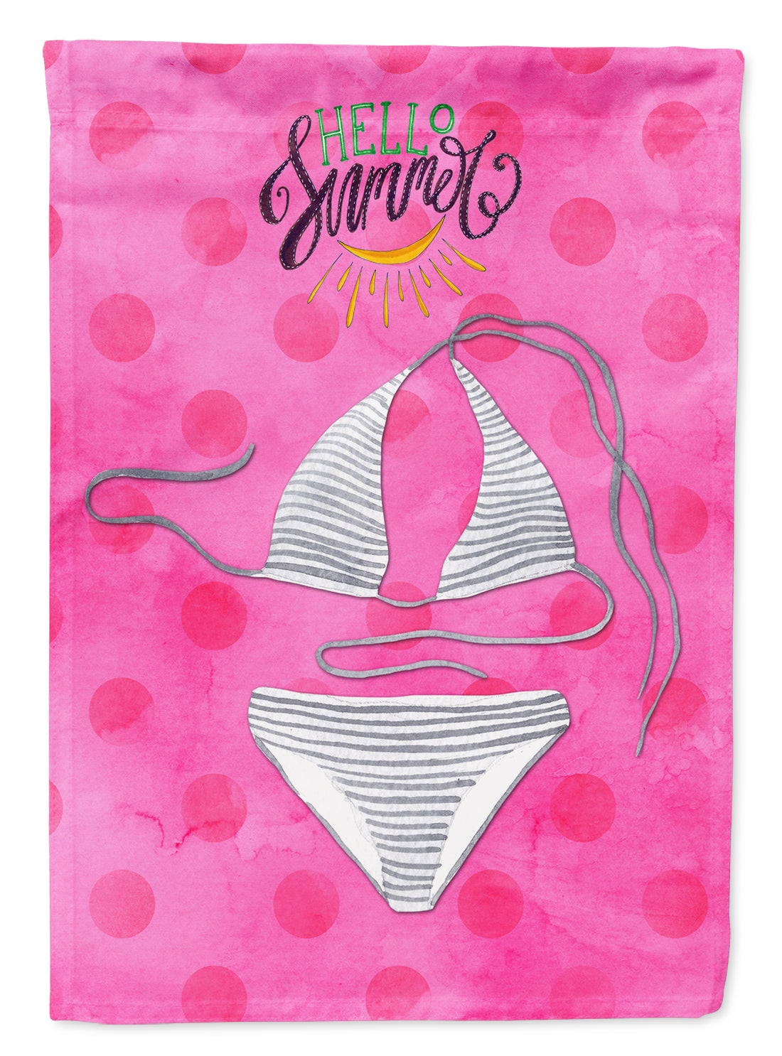 Bikini Swimsuit Pink Polkadot Flag Garden Size BB8199GF
