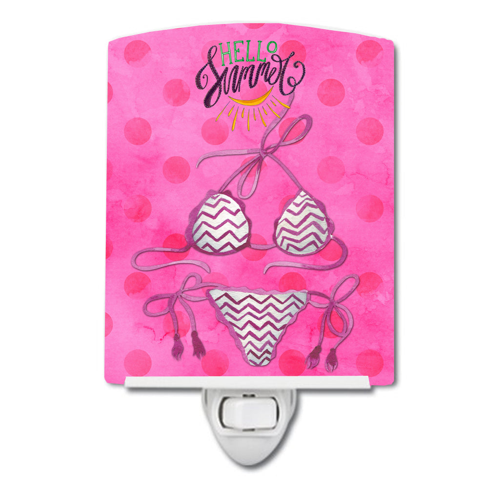 Bikini Swimsuit Pink Polkadot Ceramic Night Light BB8204CNL - the-store.com