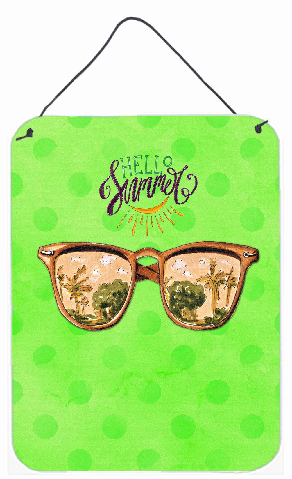Beach Sunglasses Green Polkadot Wall or Door Hanging Prints BB8205DS1216 by Caroline&#39;s Treasures