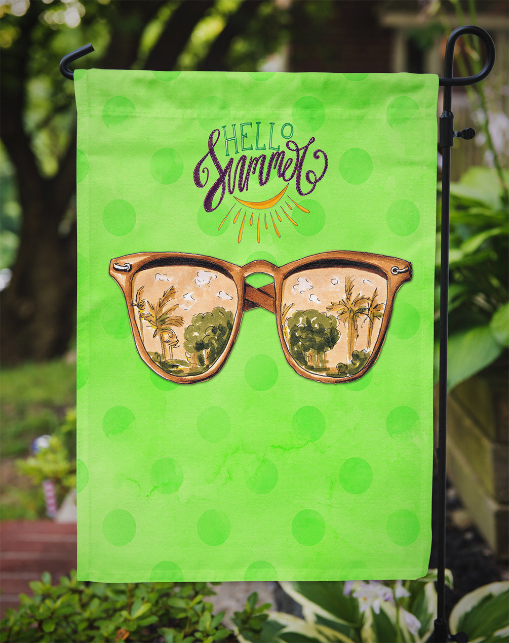 Beach Sunglasses Green Polkadot Flag Garden Size BB8205GF
