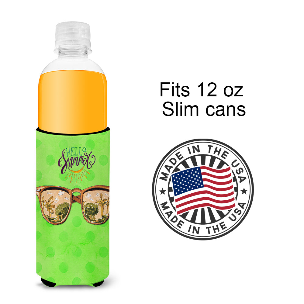 Beach Sunglasses Green Polkadot  Ultra Hugger for slim cans BB8205MUK