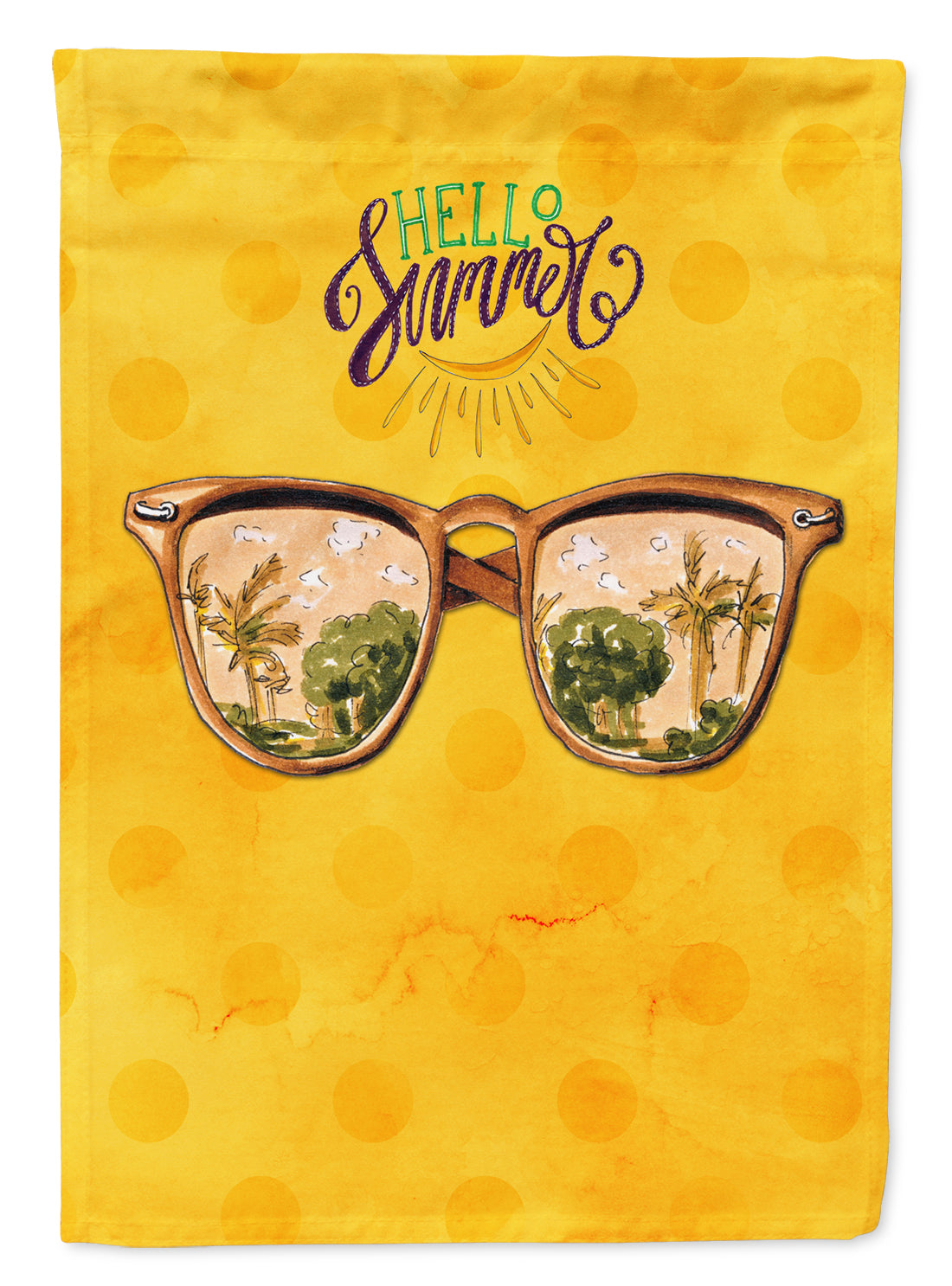 Beach Sunglasses Yellow Polkadot Flag Garden Size BB8207GF  the-store.com.