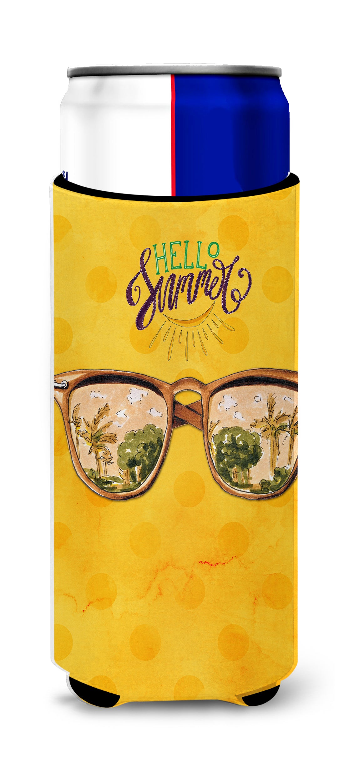 Beach Sunglasses Yellow Polkadot  Ultra Hugger for slim cans BB8207MUK