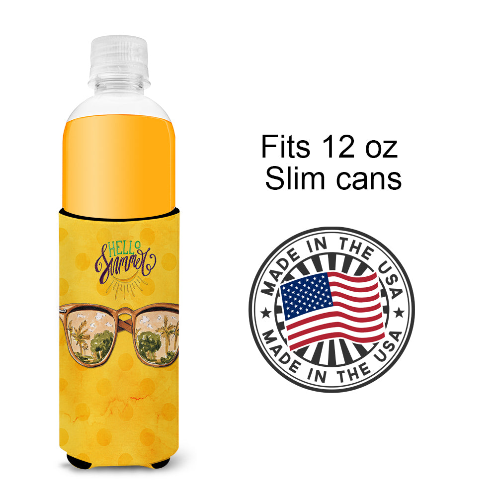 Beach Sunglasses Yellow Polkadot  Ultra Hugger for slim cans BB8207MUK  the-store.com.