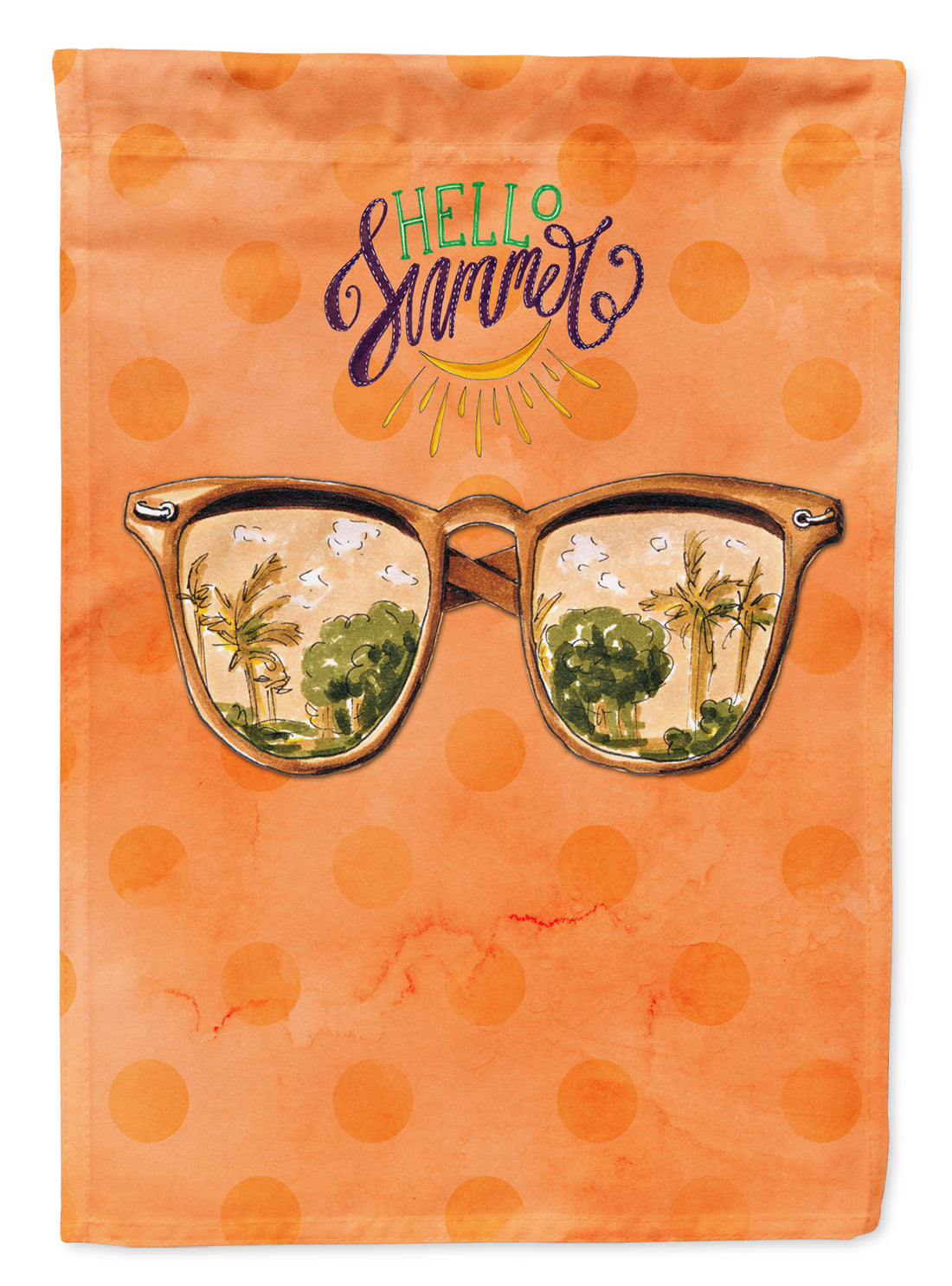 Beach Sunglasses Orange Polkadot Flag Garden Size BB8208GF