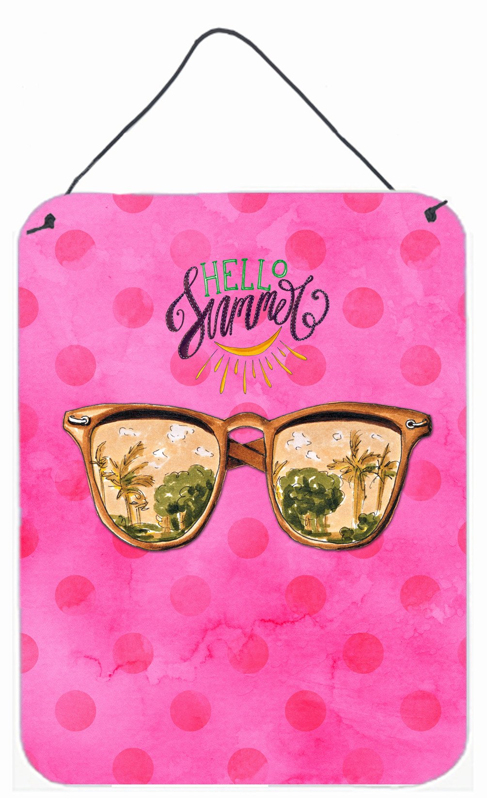 Beach Sunglasses Pink Polkadot Wall or Door Hanging Prints BB8209DS1216 by Caroline&#39;s Treasures