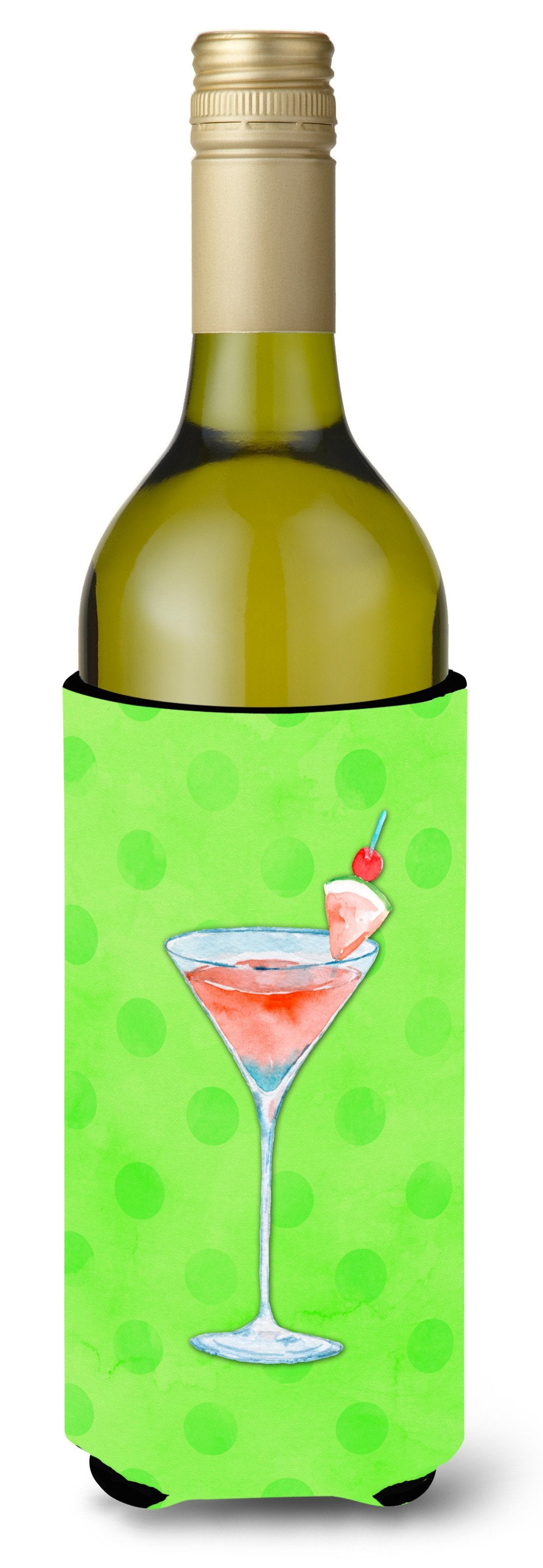 Summer Martini Green Polkadot Wine Bottle Beverge Insulator Hugger BB8215LITERK by Caroline&#39;s Treasures