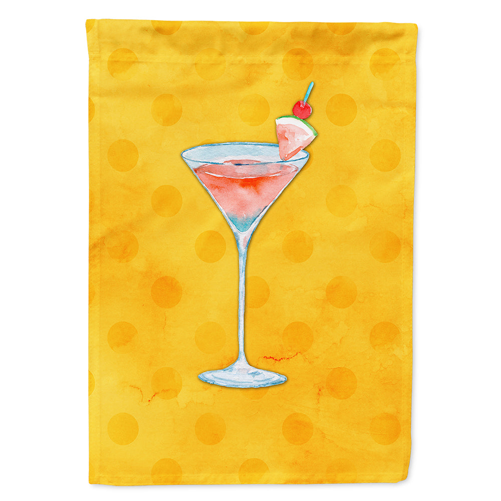 Summer Martini Yellow Polkadot Flag Canvas House Size BB8217CHF  the-store.com.
