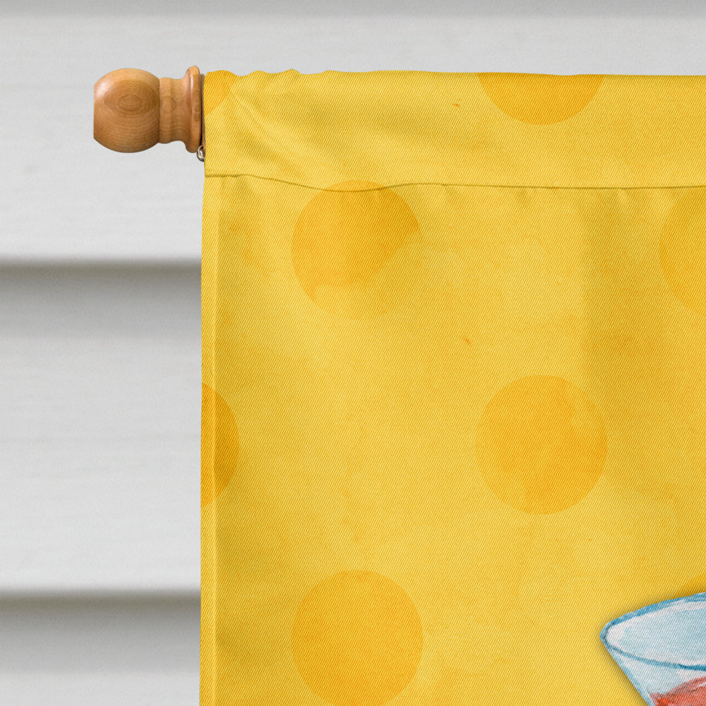 Summer Martini Yellow Polkadot Flag Canvas House Size BB8217CHF
