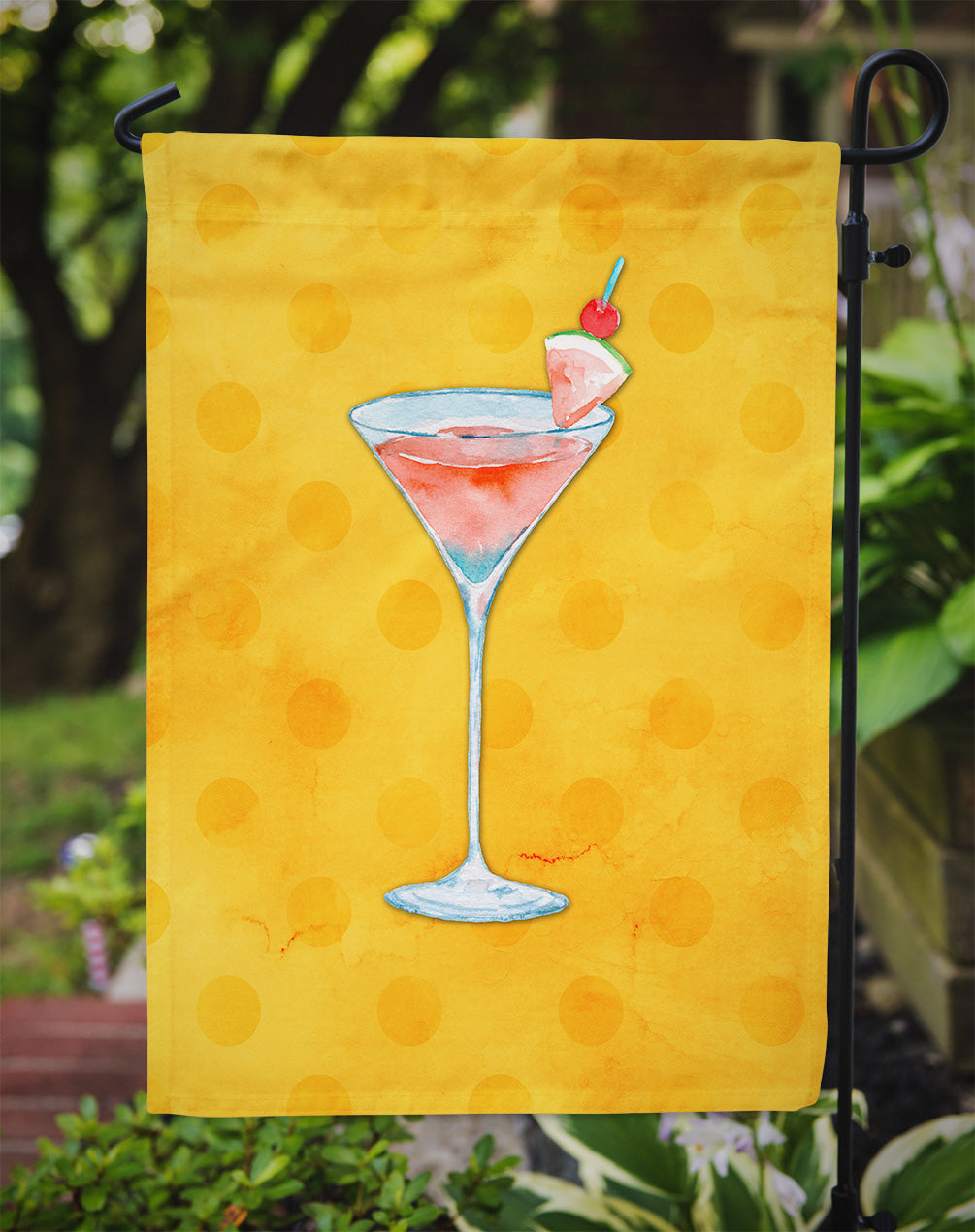Summer Martini Yellow Polkadot Flag Garden Size BB8217GF
