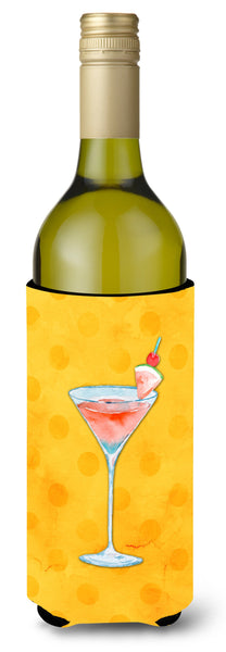 Summer Martini Yellow Polkadot Wine Bottle Beverge Insulator Hugger BB8217LITERK by Caroline's Treasures