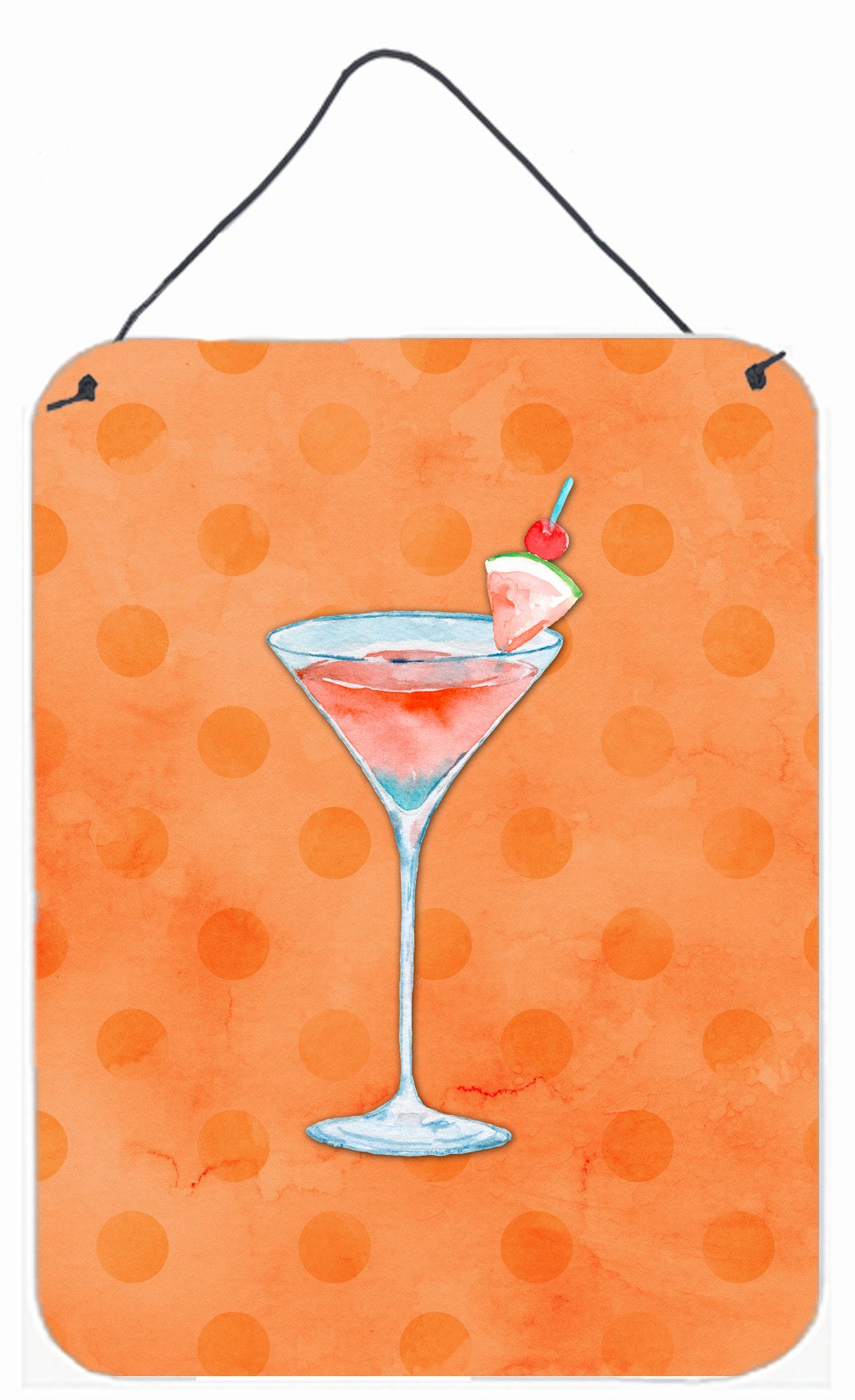 Summer Martini Orange Polkadot Wall or Door Hanging Prints BB8218DS1216 by Caroline&#39;s Treasures
