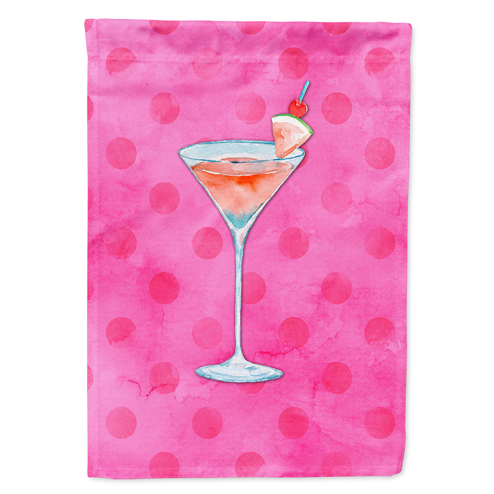 Summer Martini Pink Polkadot Flag Canvas House Size BB8219CHF  the-store.com.