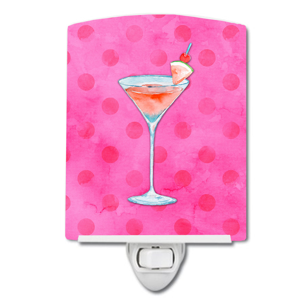 Summer Martini Pink Polkadot Ceramic Night Light BB8219CNL - the-store.com