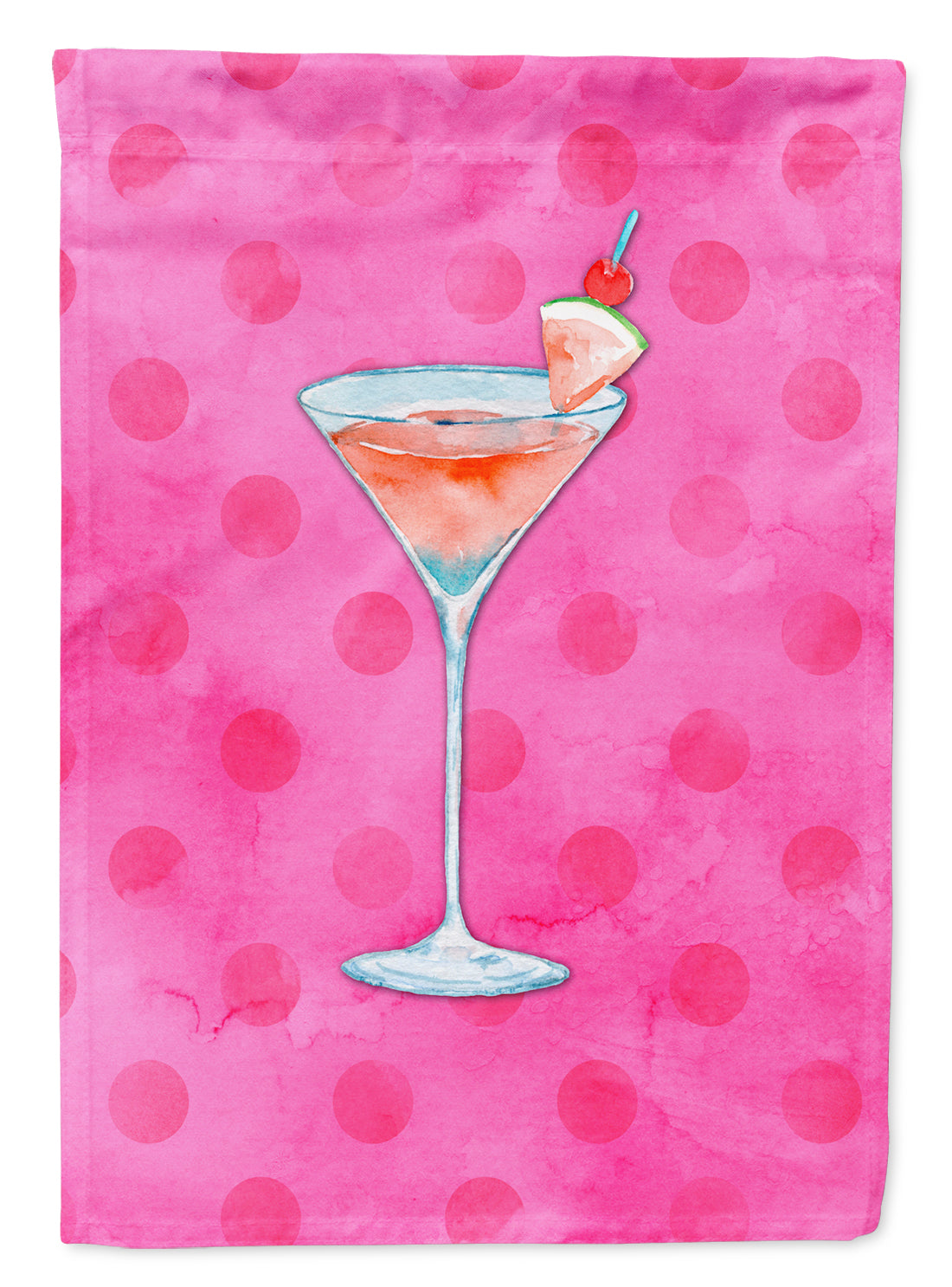 Summer Martini Pink Polkadot Flag Garden Size BB8219GF  the-store.com.