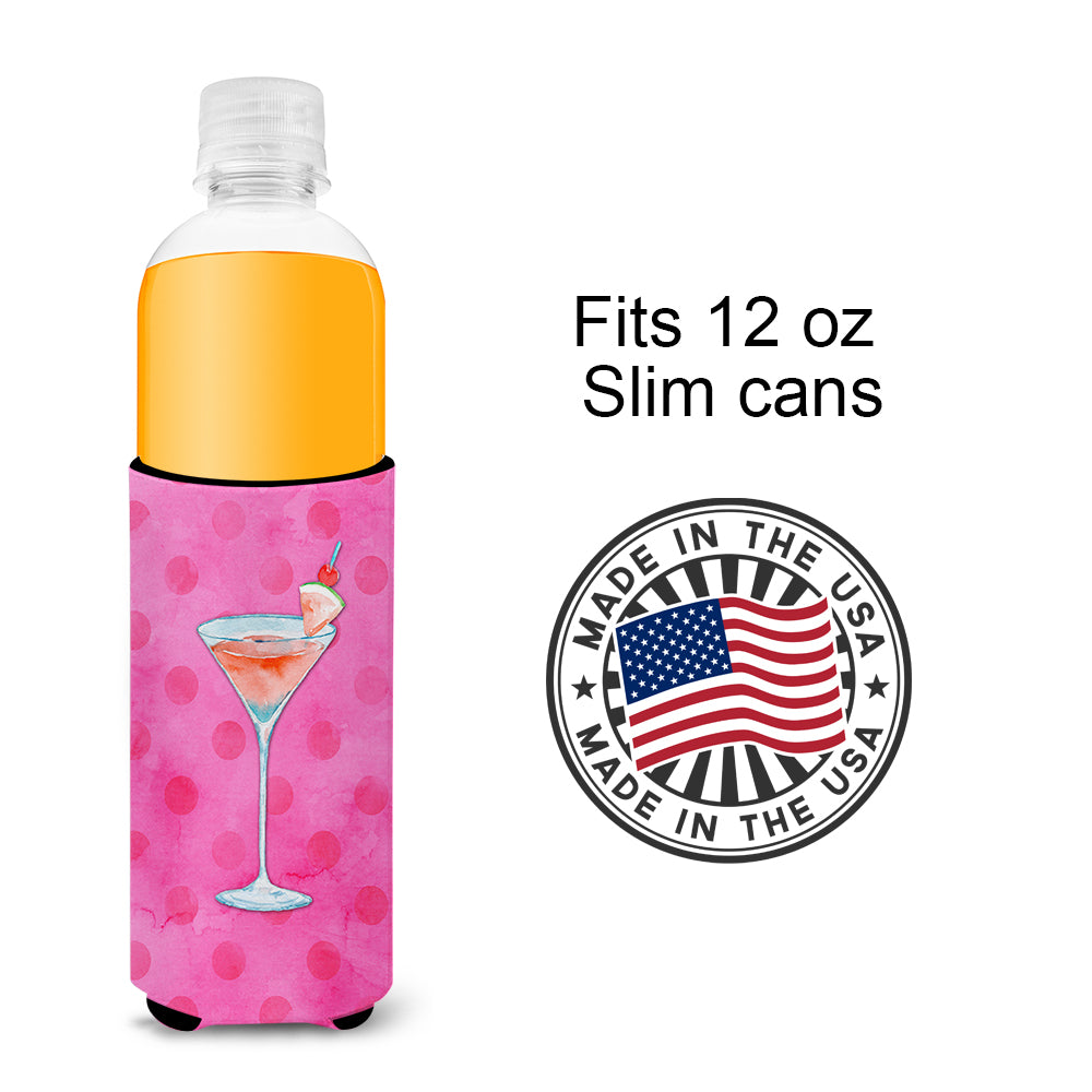 Summer Martini Pink Polkadot  Ultra Hugger for slim cans  the-store.com.