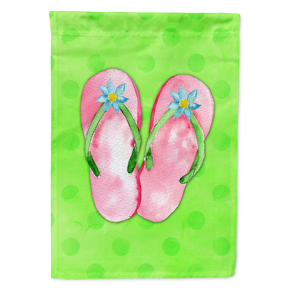 Pink Flip Flops Green Polkadot Flag Canvas House Size BB8220CHF  the-store.com.