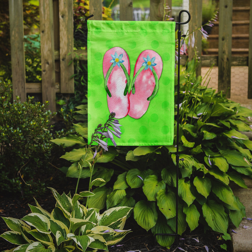 Pink Flip Flops Green Polkadot Flag Garden Size BB8220GF