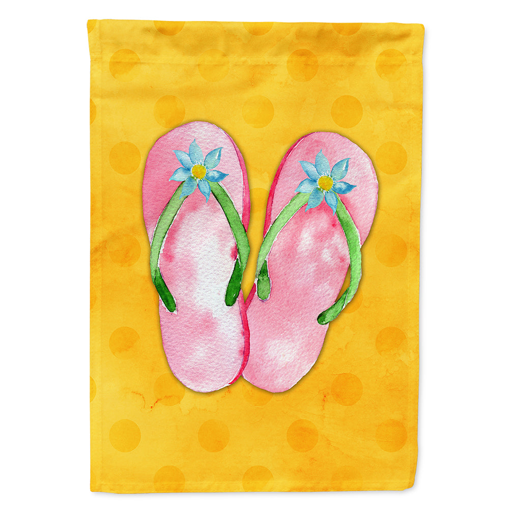Pink Flip Flops Yellow Polkadot Flag Canvas House Size BB8222CHF  the-store.com.