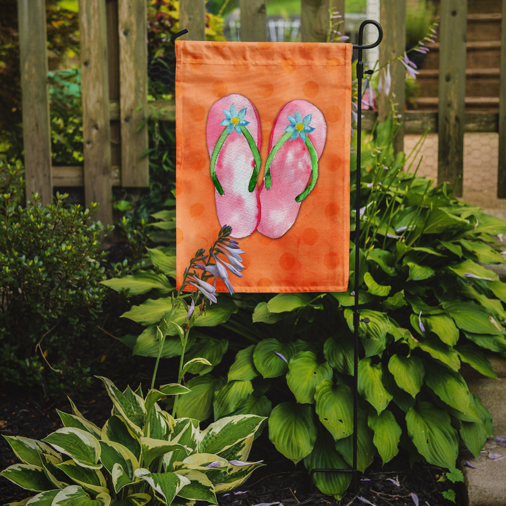 Pink Flip Flops Orange Polkadot Flag Garden Size BB8223GF
