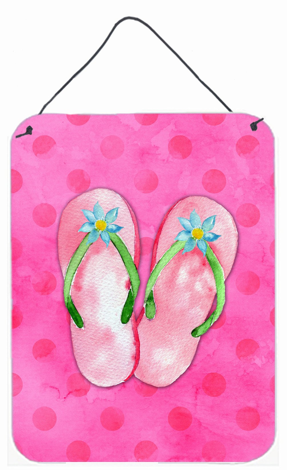 Pink Flip Flops Pink Polkadot Wall or Door Hanging Prints BB8224DS1216 by Caroline&#39;s Treasures