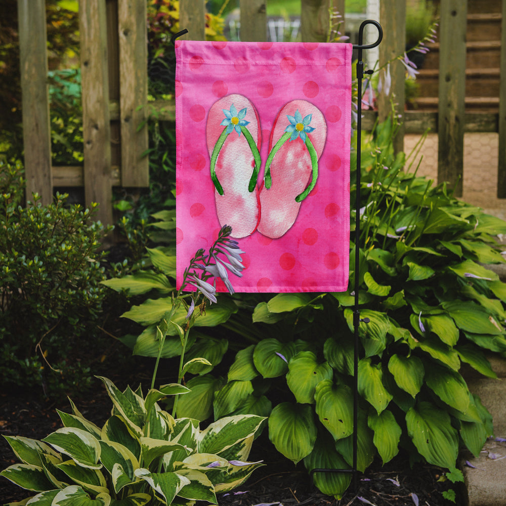 Pink Flip Flops Pink Polkadot Flag Garden Size BB8224GF