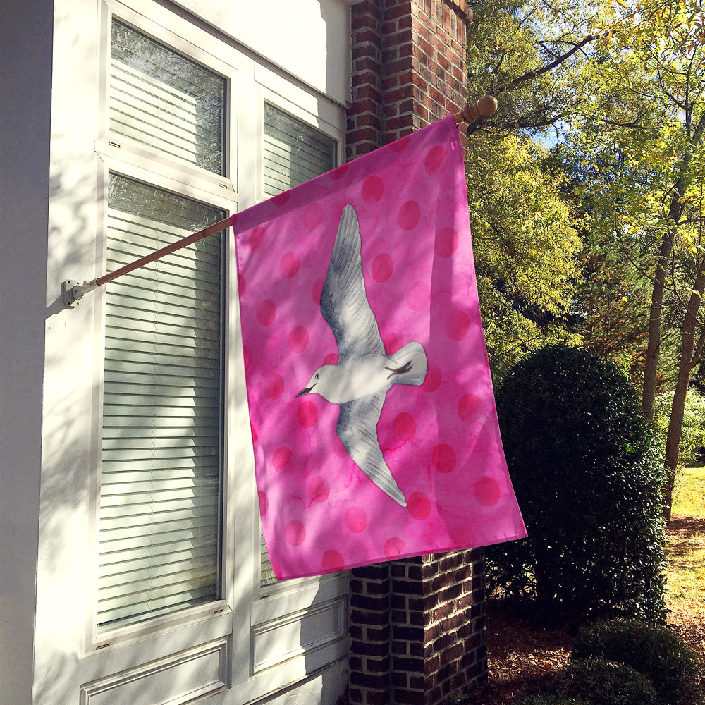 Sea Gull Pink Polkadot Flag Canvas House Size BB8229CHF  the-store.com.