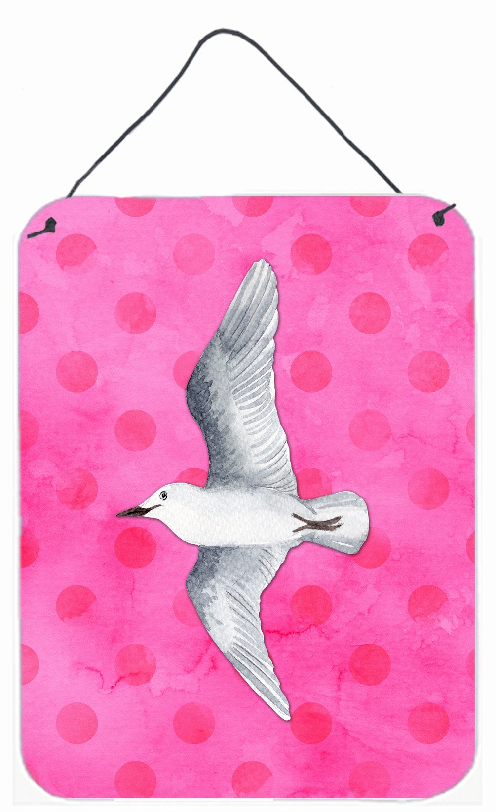 Sea Gull Pink Polkadot Wall or Door Hanging Prints BB8229DS1216 by Caroline&#39;s Treasures