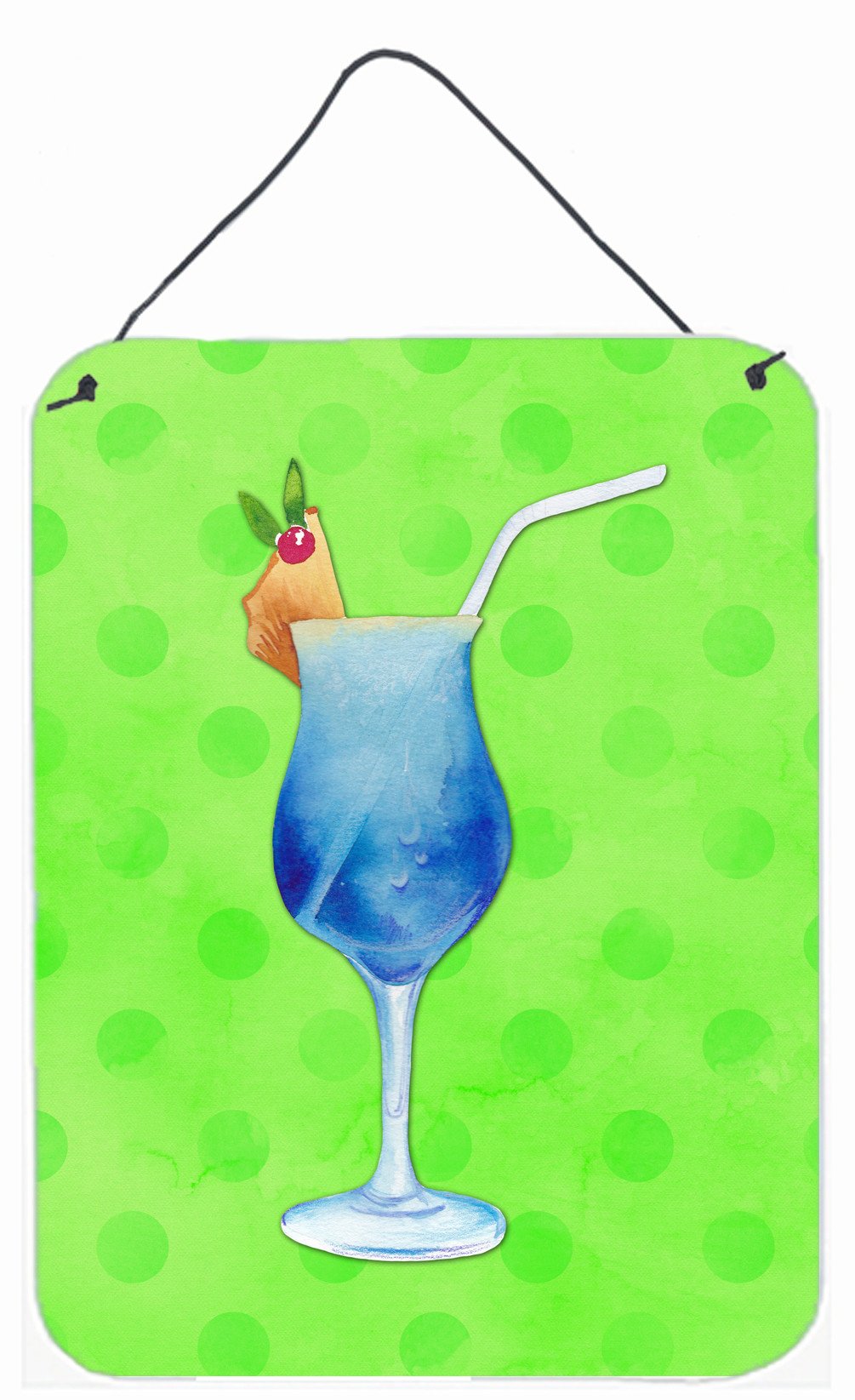 Summer Cocktail Green Polkadot Wall or Door Hanging Prints BB8230DS1216 by Caroline&#39;s Treasures