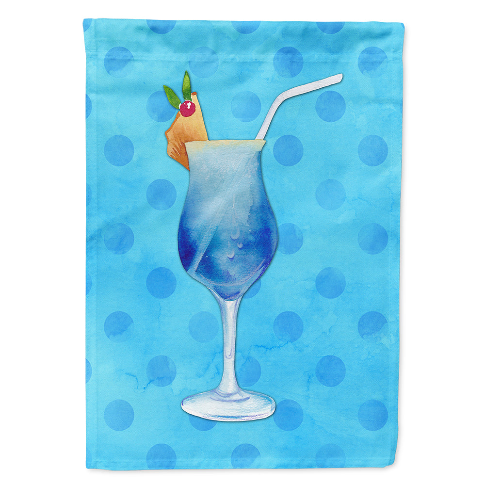 Summer Cocktail Blue Polkadot Flag Canvas House Size BB8231CHF  the-store.com.
