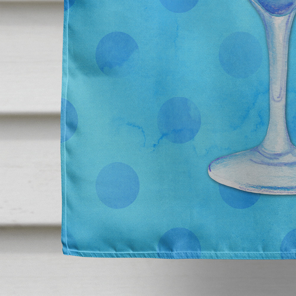 Summer Cocktail Blue Polkadot Flag Canvas House Size BB8231CHF  the-store.com.