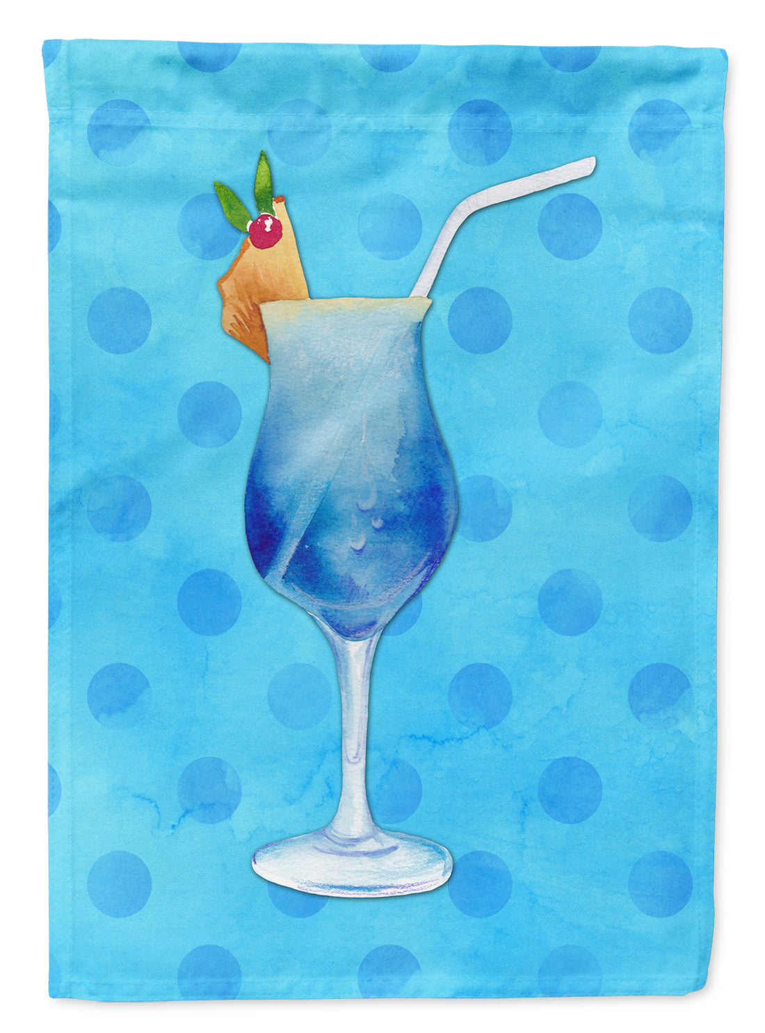 Summer Cocktail Blue Polkadot Flag Garden Size BB8231GF