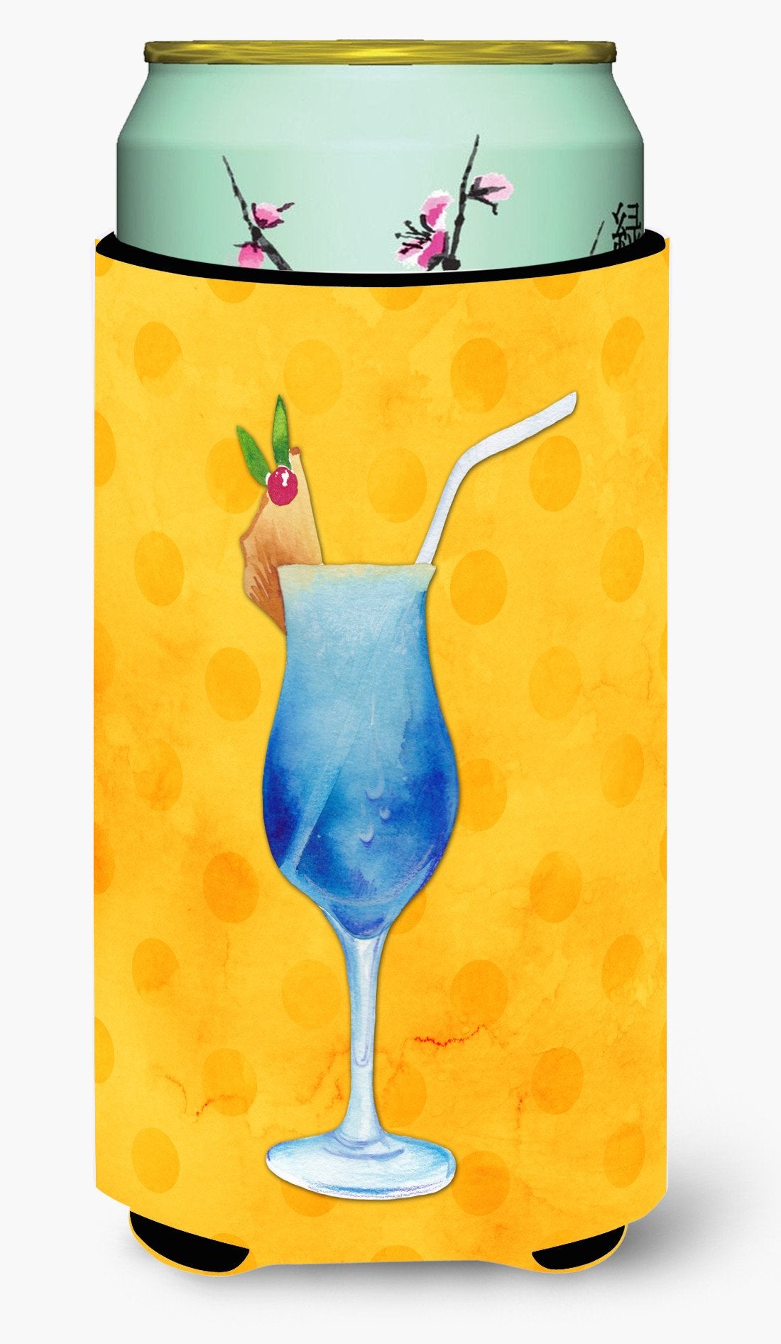 Summer Cocktail Yellow Polkadot Tall Boy Beverage Insulator Hugger BB8232TBC by Caroline&#39;s Treasures