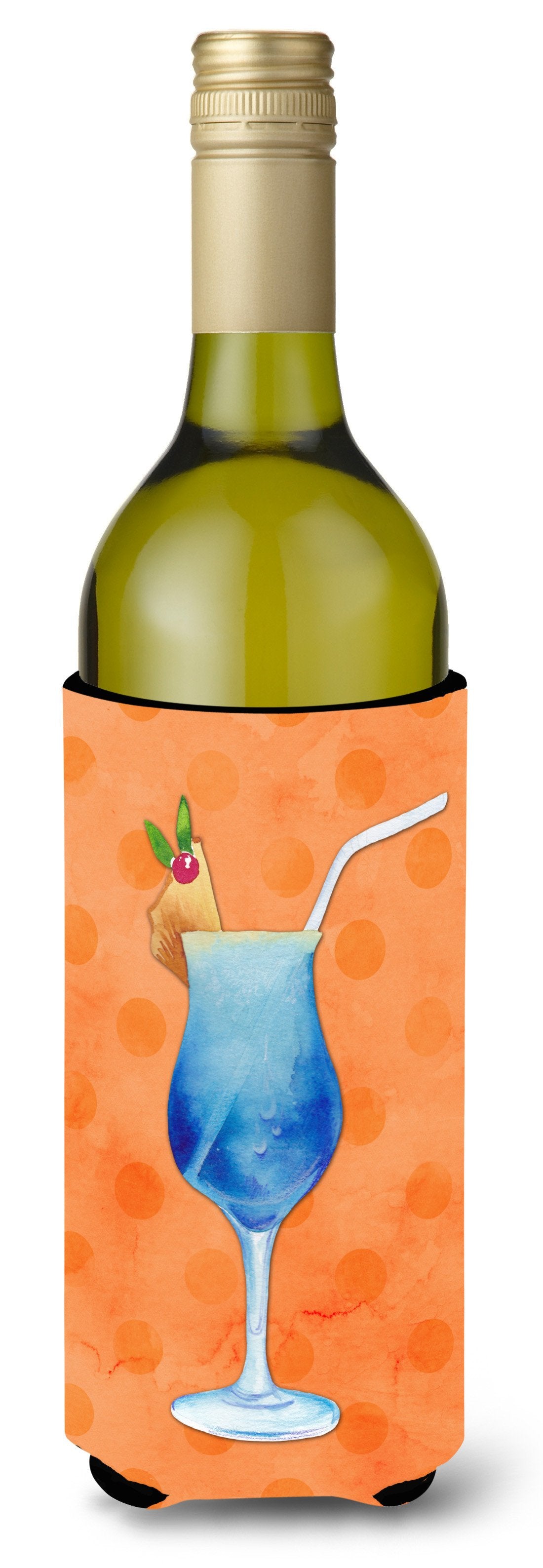 Summer Cocktail Orange Polkadot Wine Bottle Beverge Insulator Hugger BB8233LITERK by Caroline&#39;s Treasures